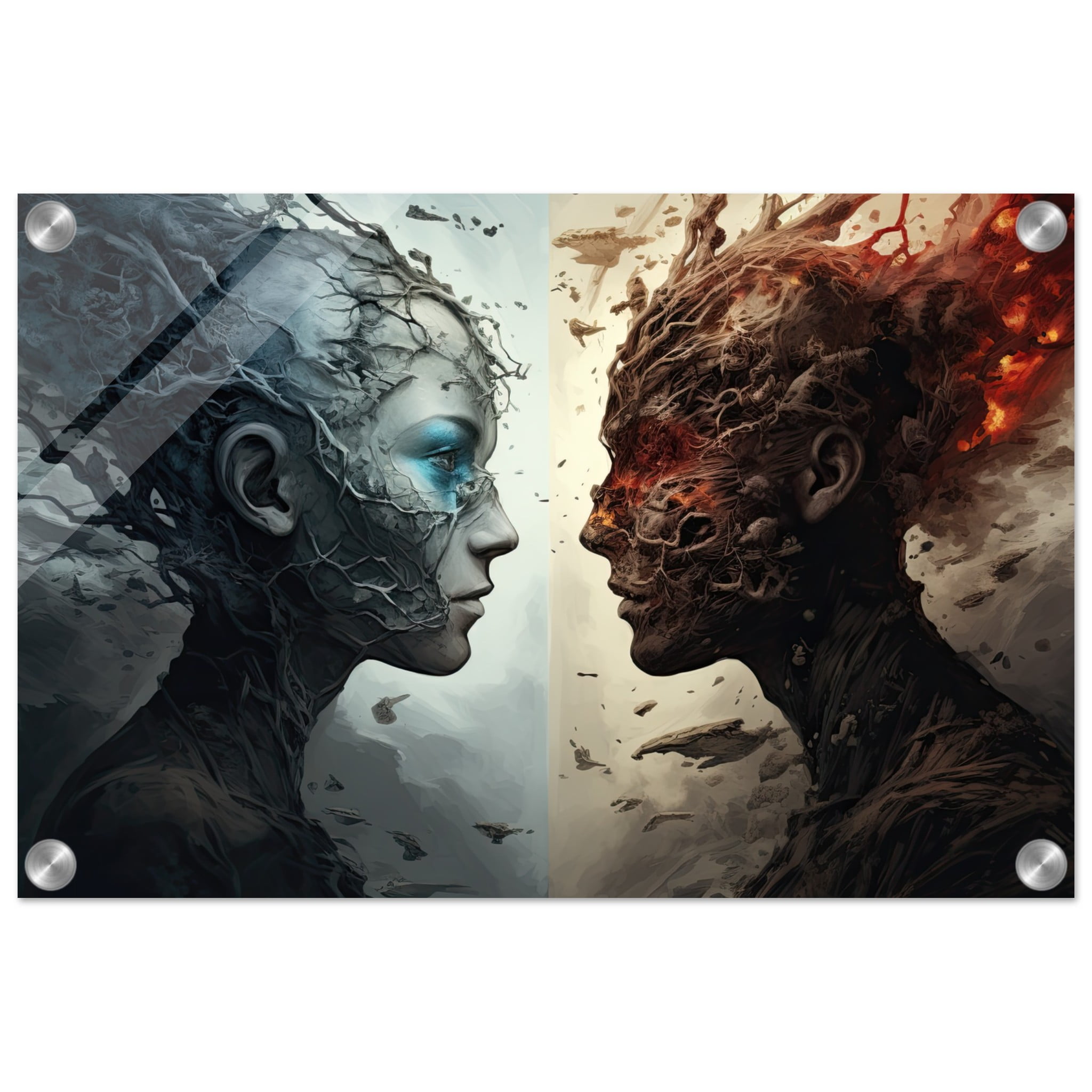 Duality of the Soul – Fire and Ice – Acrylic Print – 30×45 cm / 12×18″
