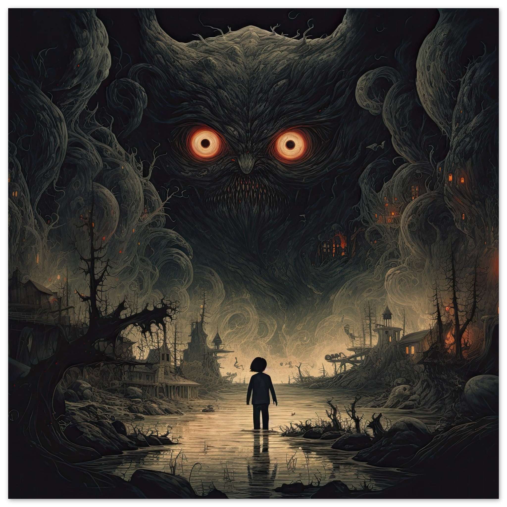 The Watcher Art Poster Print – 25×25 cm / 10×10″