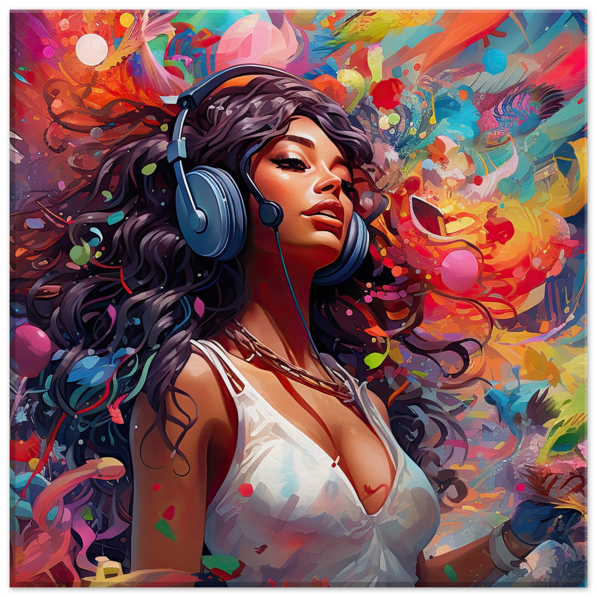 Music in Color Art Canvas Print – 40×40 cm / 16×16″, Thick