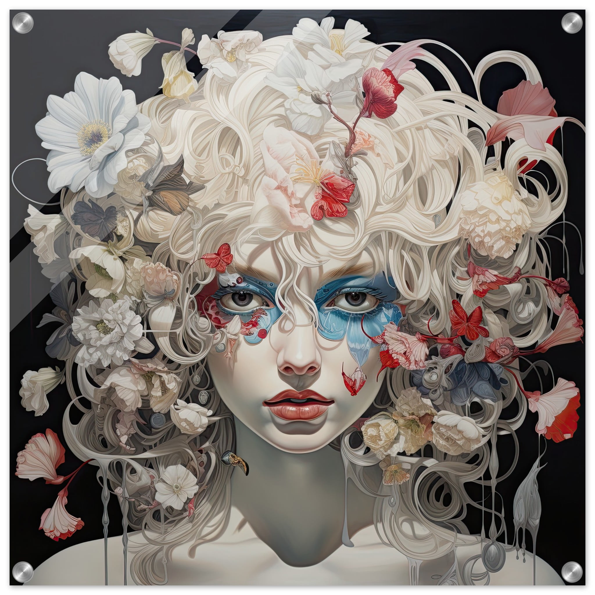 Flower Girl Art Acrylic Print – 60×60 cm / 24×24″