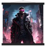 Cool Cyberpunk Dude Art Print with Hanger