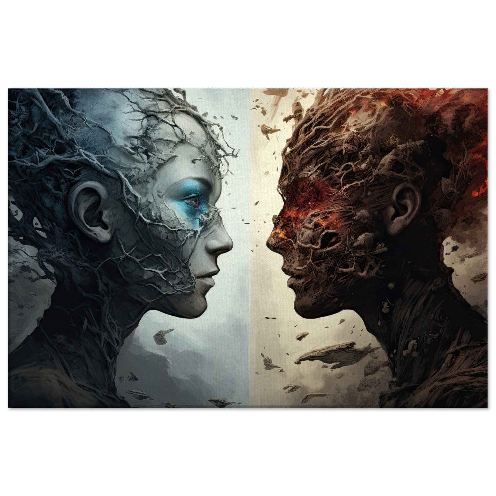 Duality of the Soul – Fire and Ice – Canvas Print – 50×75 cm / 20×30″, Thick