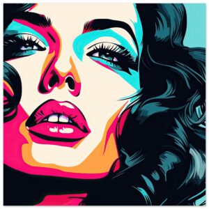 Pop Art Chic Girl Art Poster - 35x35 cm / 14x14″