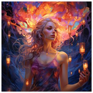 Lovely Lanterns and Colors Art Poster - 45x45 cm / 18x18″