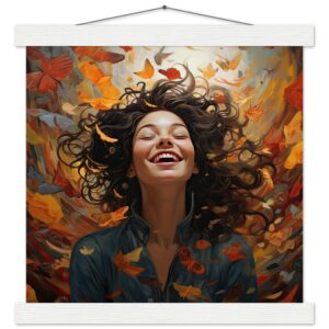 Pure Happiness Art Print with Hanger - 30x30 cm / 12x12″, White wall hanger