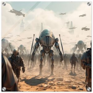 Future War Sci-Fi Acrylic Print - 50x50 cm / 20x20″