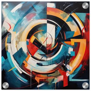 Abstract Colorful Painted Blue Acrylic Print - 30x30 cm / 12x12″