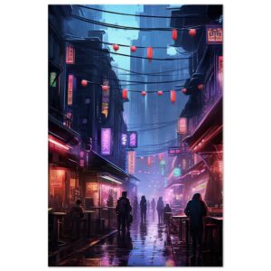 Cyberpunk Market Sci-Fi Canvas Print