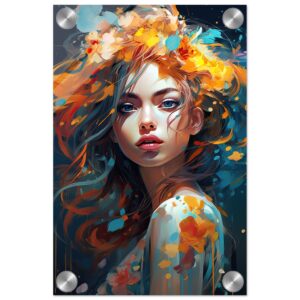 Girl Painted in Color Art Acrylic Print - 20x30 cm / 8x12″