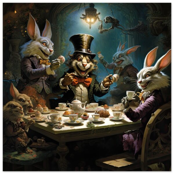 Mad Hatter's Tea Party Art Poster - 25x25 cm / 10x10″