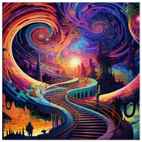 Trippy Colorful Adventure Canvas Print - 50x50 cm / 20x20″, Thick