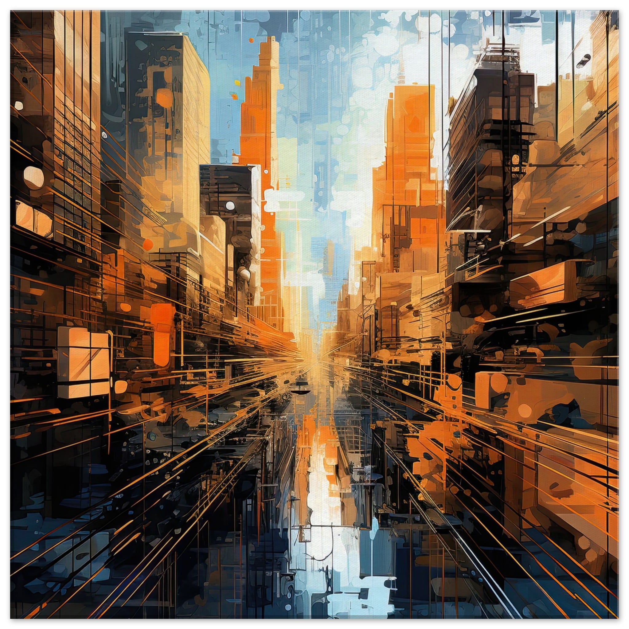 Abstract City Art Canvas Print