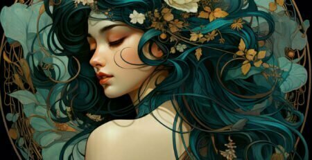 A beautiful girl in the Art Nouveau style.