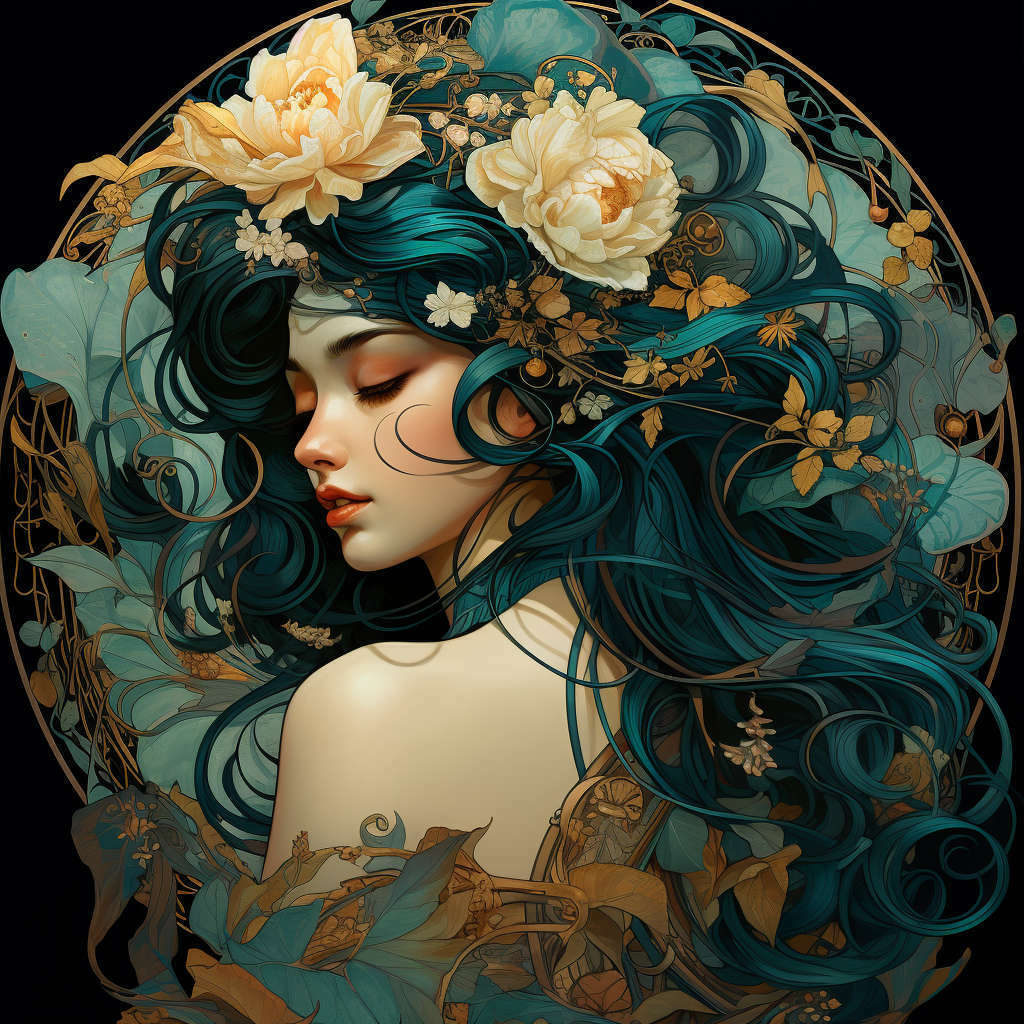 A beautiful girl in the Art Nouveau style.