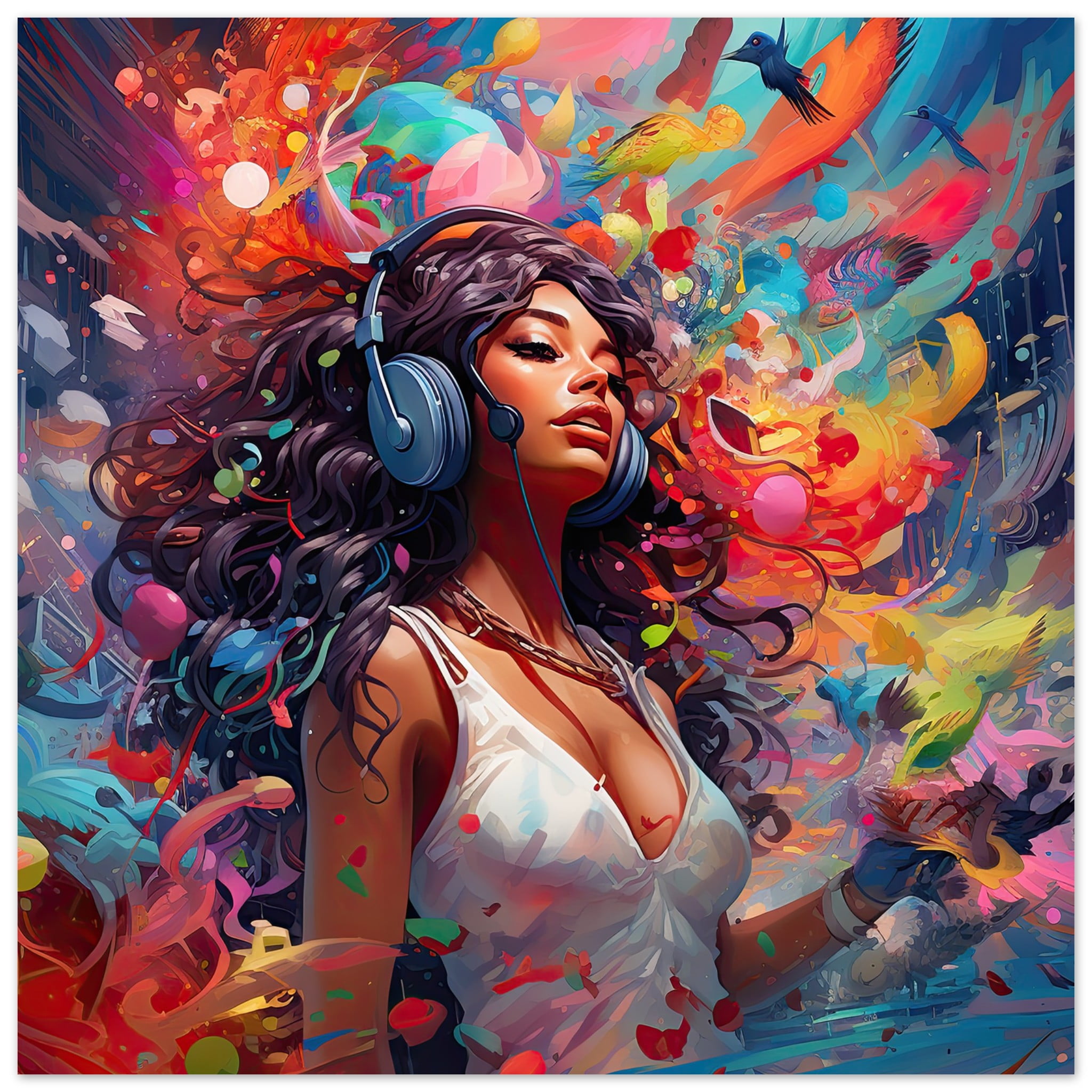 Music in Color Art Poster - 70x70 cm / 28x28″