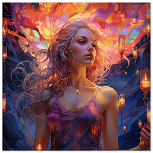 Lovely Lanterns and Colors Canvas Print - 50x50 cm / 20x20″, Slim
