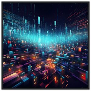 High Speed Data Abstract Framed Print