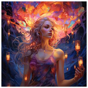 Lovely Lanterns and Colors Metal Print - 50x50 cm / 20x20″