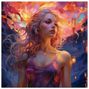 Lovely Lanterns and Colors Canvas Print - 30x30 cm / 12x12″, Slim