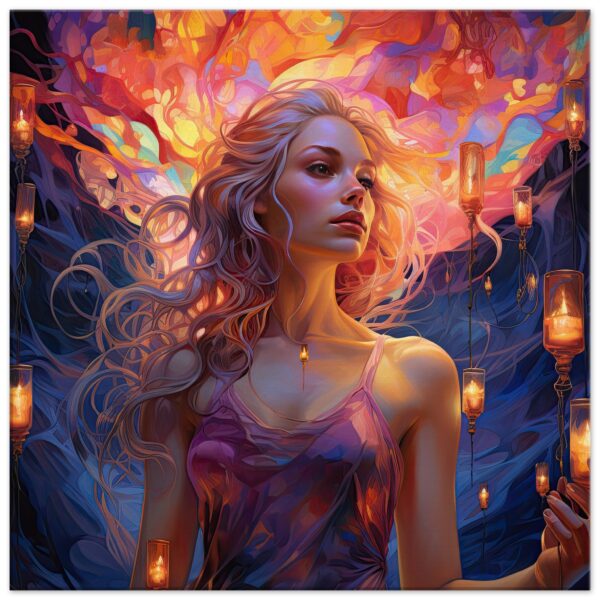 Lovely Lanterns and Colors Canvas Print - 60x60 cm / 24x24″, Slim