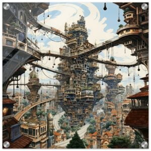 Surreal City Acrylic Print - 50x50 cm / 20x20″