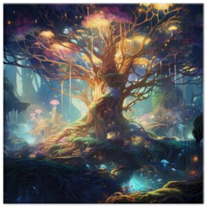 Magical Tree Kingdom Canvas Print - 30x30 cm / 12x12″, Slim
