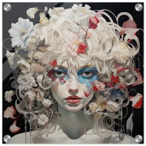 Flower Girl Art Acrylic Print - 40x40 cm / 16x16″