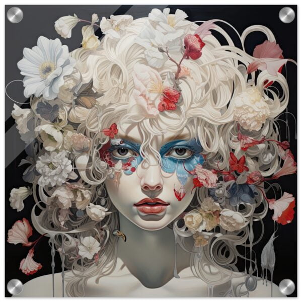 Flower Girl Art Acrylic Print - 40x40 cm / 16x16″