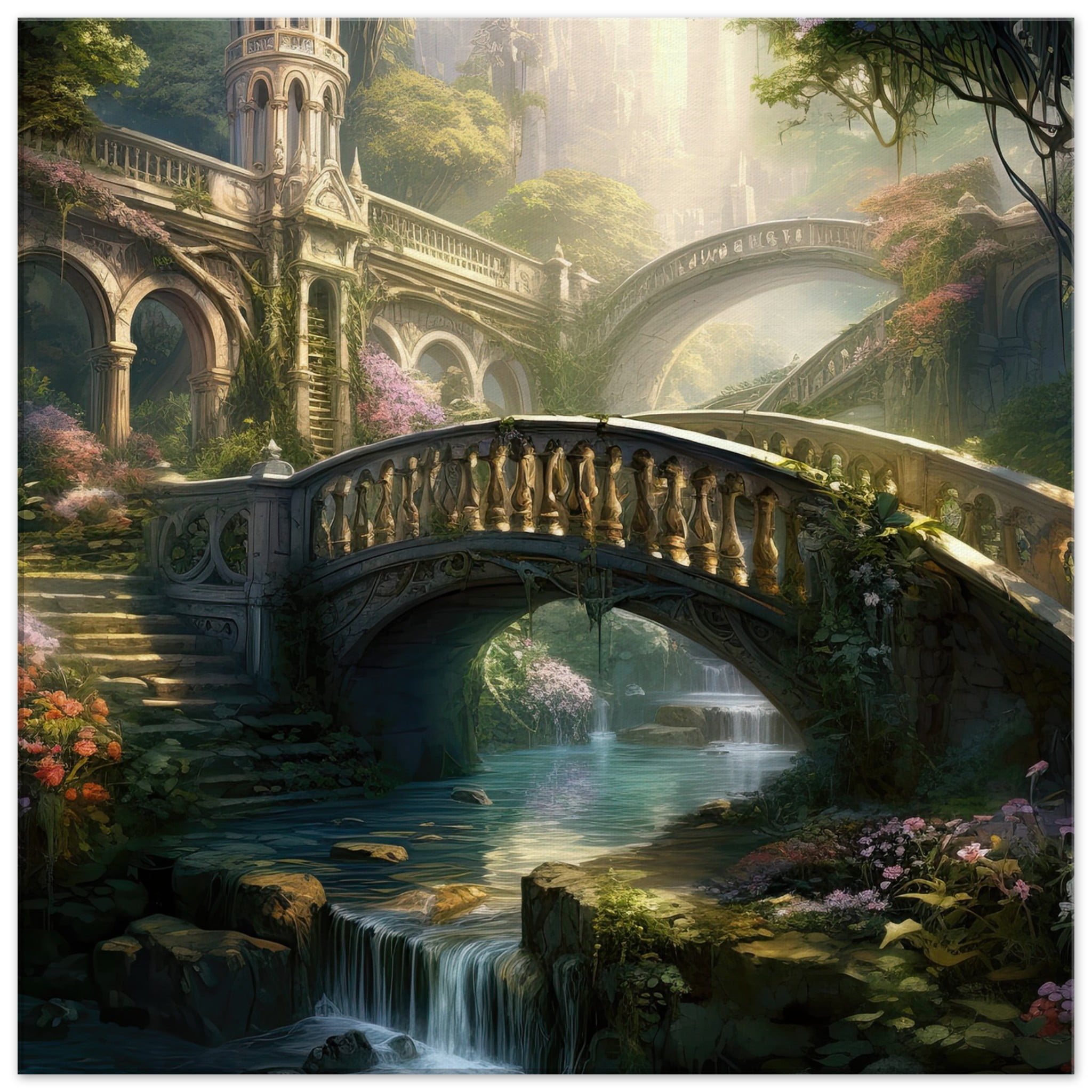 Bridge to the Kingdom of Paradise Canvas Print – 60×60 cm / 24×24″, Slim