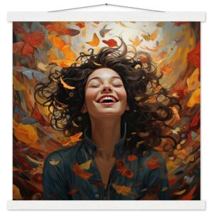 Pure Happiness Art Print with Hanger - 45x45 cm / 18x18″, White wall hanger