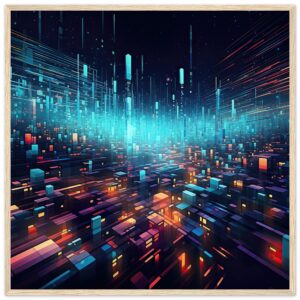 High Speed Data Abstract Framed Print