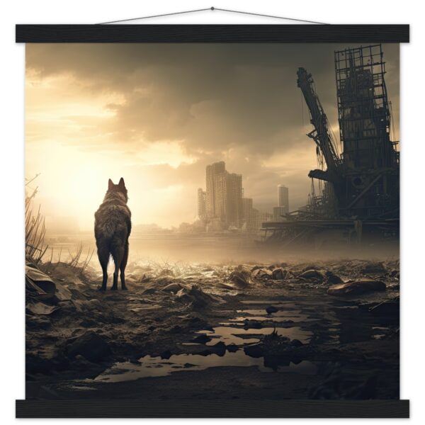 Lone Wolf Post-Apocalyptic Art Print with Hanger