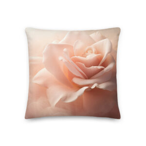 White Pink Rose Throw Pillow - Image 4