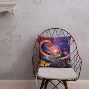 Trippy Colorful Adventure Premium Pillow - Image 6