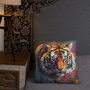 Abstract Tiger Art Throw Pillow - Image 8