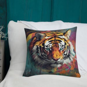 Abstract Tiger Art Throw Pillow - Image 10