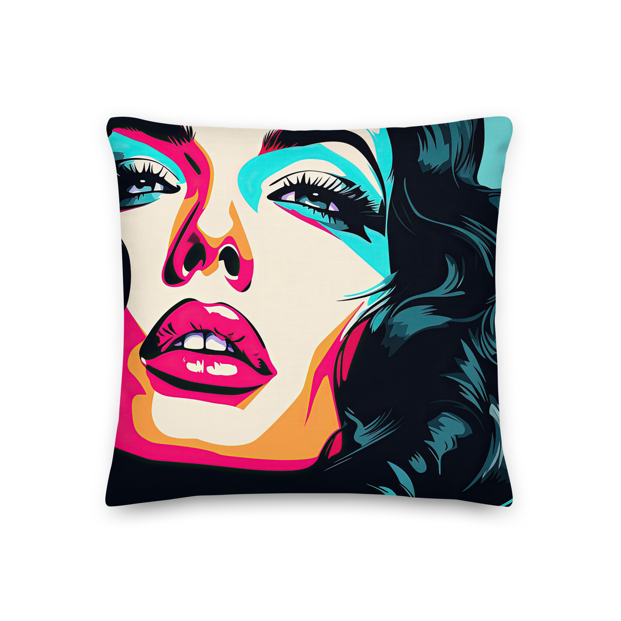 Pop Art Chic Girl Throw Pillow - 18×18