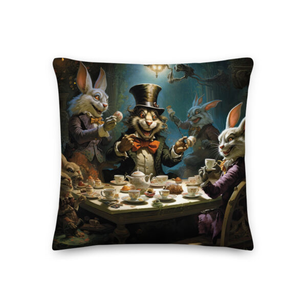 Mad Hatter's Tea Party Throw Pillow - 18×18