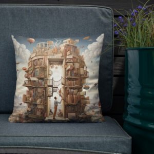 Surreal Sky Library Premium Pillow - Image 3