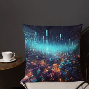 High Speed Data Abstract Premium Pillow - Image 4