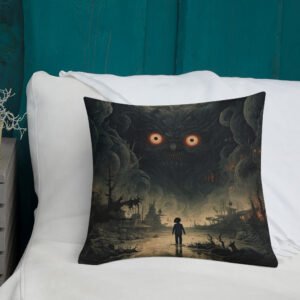 The Watcher Art Premium Throw Pillow - Image 4