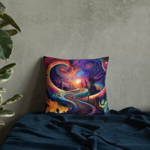 Trippy Colorful Adventure Premium Pillow - Image 5