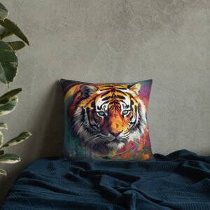 Abstract Tiger Art Throw Pillow - Image 6