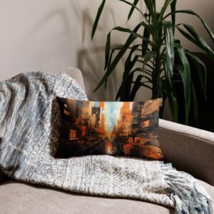 Abstract City Premium Throw Pillow - Image 5