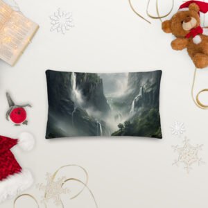 Mountain Waterfalls Premium Throw Pillow - Image 7