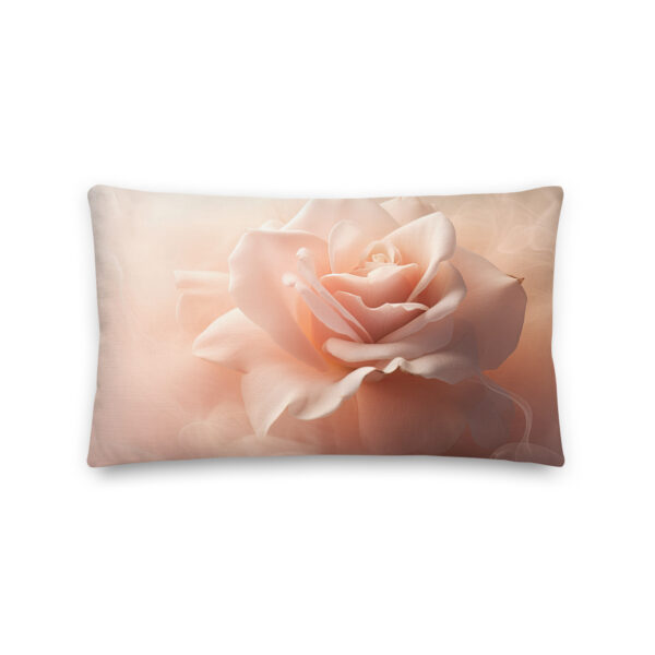 White Pink Rose Throw Pillow - 20×12