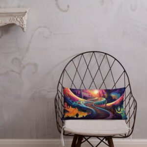 Trippy Colorful Adventure Premium Pillow - Image 11