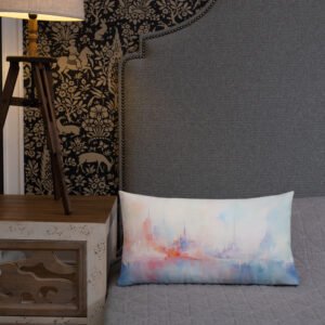 Pastel Abstract City Skyline Throw Pillow - Image 13