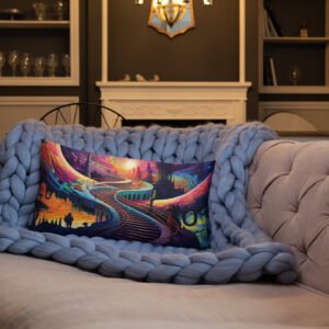 Trippy Colorful Adventure Premium Pillow - Image 13