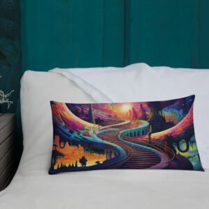 Trippy Colorful Adventure Premium Pillow - Image 14
